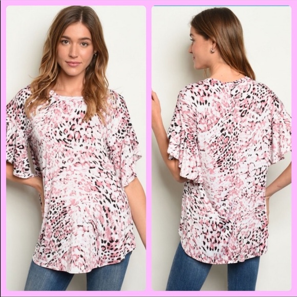 A Girl Thing Tops - NWT Slinky Leopard Top